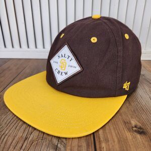 San Diego Padres Salty Crew '47 Captain RL Snapback Hat Cap Brown Yellow MLB